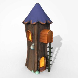 fantasy stylized house 3d model,