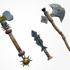 3d rpg weapons, rpg weapons pack, 3d weapons pack, 3d sword, 3d mace, 3d axe,