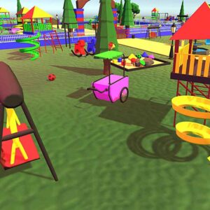 park 3d environment, 3d park environment, 3d park, cartoon park 3d model, cartoonish park environment,