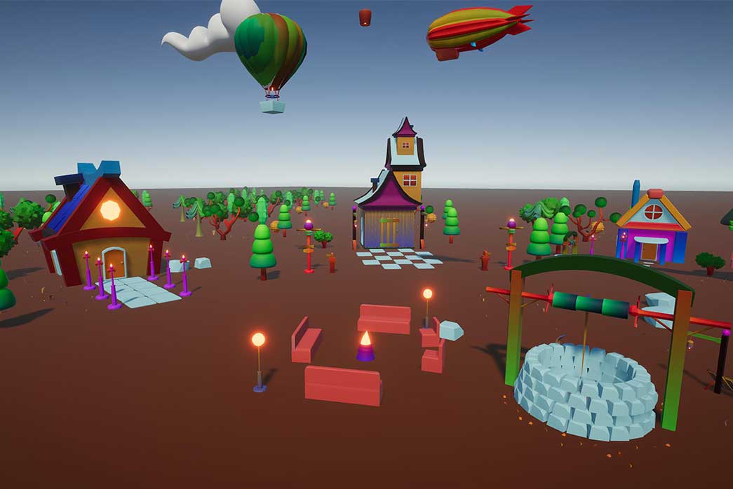 3d low poly environment, 3d fantasy environment,