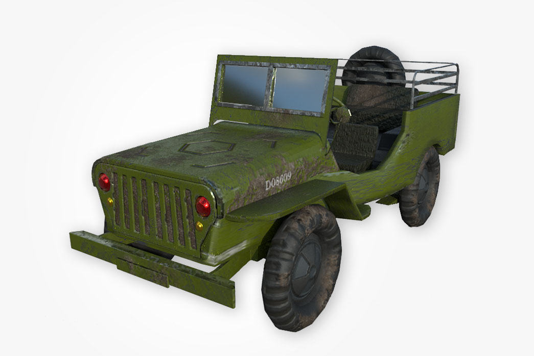 low poly military jeep 3d model,