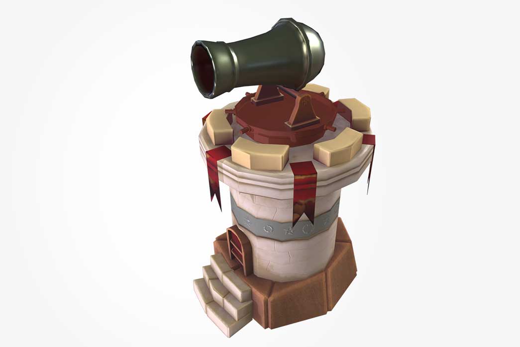 cannon tower 3d model, 3d model cannon tower, 3d cannon tower, cannon tower, medieval cannon tower,