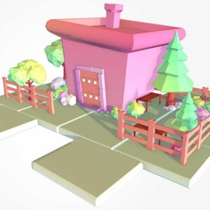 toon house 3d model, cartoon house 3d model, low poly toon house, low poly cartoon house, 3d cartoon house,