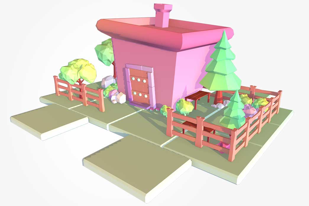 toon house 3d model, cartoon house 3d model, low poly toon house, low poly cartoon house, 3d cartoon house,