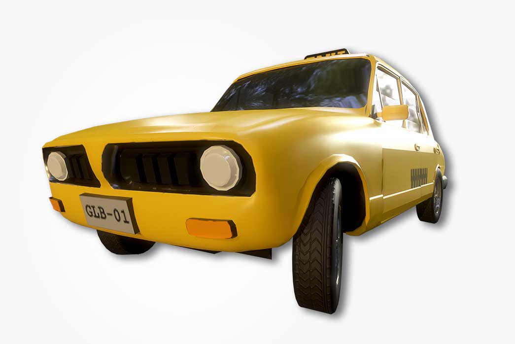 3d model taxi, yellow cab 3d model,