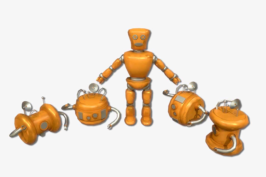 robots 3d model, 3d model robots, robots buddies 3d model. 3d set of robots, low poly robots 3d model