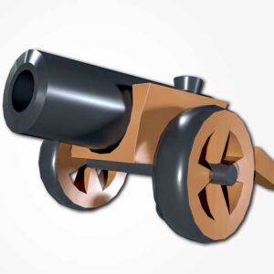 cannon, cartoon cannon 3d model, cannon 3d model, low poly cannon 3d model