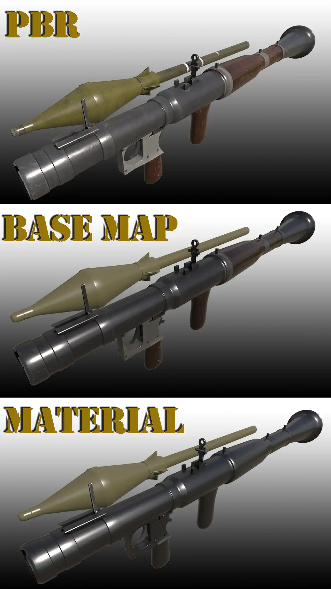 PBR 3d models, 3d rocket launchers image