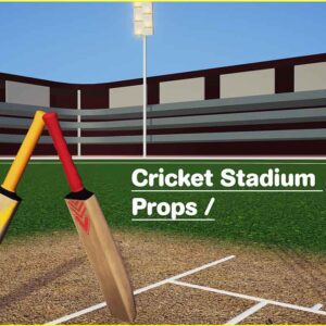 3d cricket stadium, image showing a 3d cricket stadium with bat and wickets on the pitch