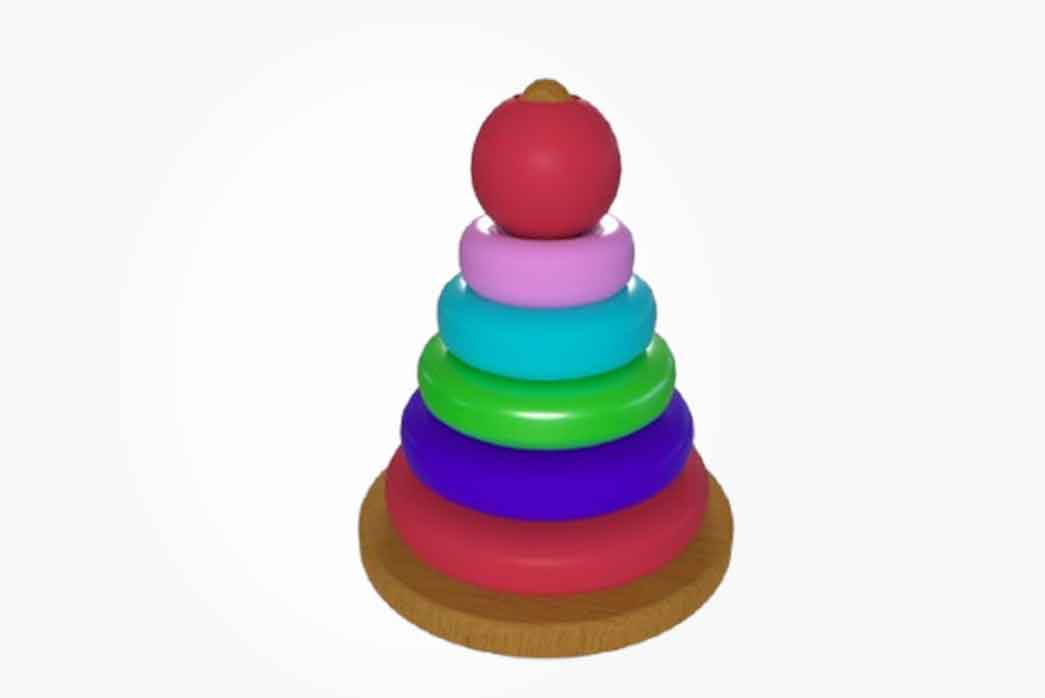 3d rainbow tower toy